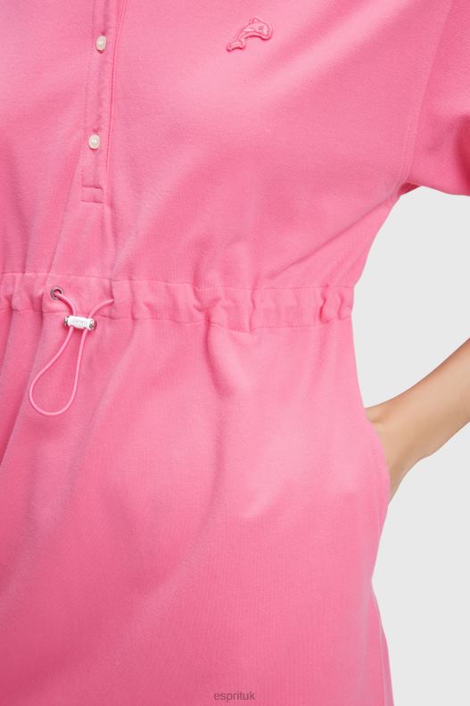 Esprit Dolphin Tennis Club Pleated Polo Dress Women Pink Dresses P0D0X503 - Image 3