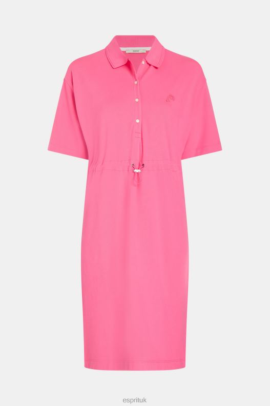 Esprit Dolphin Tennis Club Pleated Polo Dress Women Pink Dresses P0D0X503 - Image 4