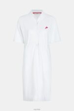 Esprit Dolphin Tennis Club Pleated Polo Dress Women White Dresses P0D0X502 - Image 4