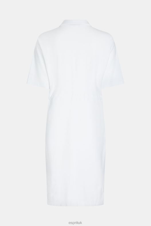 Esprit Dolphin Tennis Club Pleated Polo Dress Women White Dresses P0D0X502 - Image 5