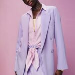 Esprit Double-breasted blazer Women Lavender Coats P0D0X256