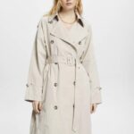 Esprit Double-breasted trench coat Women Light Taupe Coats P0D0X266