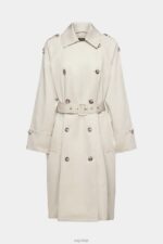 Esprit Double-breasted trench coat Women Light Taupe Coats P0D0X266 - Image 5