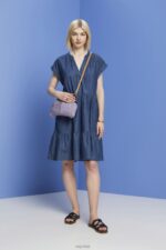 Esprit Dresses light woven Loose fit Women Blue Medium Wash Dresses P0D0X183 - Image 2