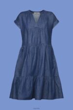 Esprit Dresses light woven Loose fit Women Blue Medium Wash Dresses P0D0X183 - Image 5