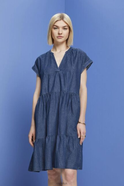 Esprit Dresses light woven Loose fit Women Blue Medium Wash Dresses P0D0X183