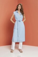 Esprit Dresses woven Women Blue Light Wash Dresses P0D0X181 - Image 2