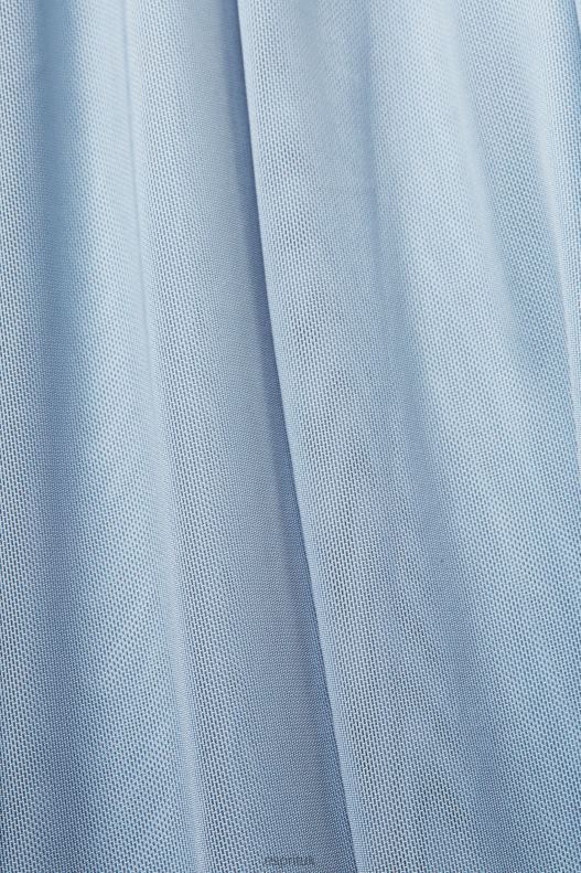 Esprit Elastic Waist Mesh Dress Women Light Blue Lavender Dresses P0D0X66 - Image 4