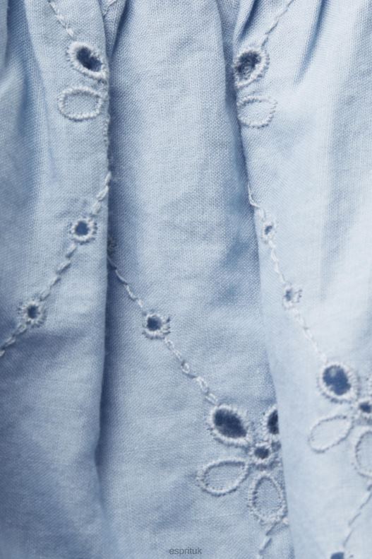 Esprit Embroidered dress, 100% cotton Women Light Blue Lavender Dresses P0D0X187 - Image 4