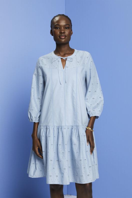 Esprit Embroidered dress, 100% cotton Women Light Blue Lavender Dresses P0D0X187 - Image 1