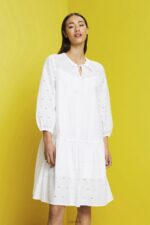 Esprit Embroidered dress, 100% cotton Women White Dresses P0D0X186