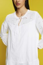 Esprit Embroidered dress, 100% cotton Women White Dresses P0D0X186 - Image 3