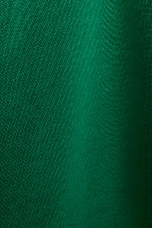 Esprit Embroidered logo hoodie, organic cotton Women Dark Green Sweatshirts & Hoodies P0D0X10 - Image 4