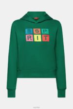 Esprit Embroidered logo hoodie, organic cotton Women Dark Green Sweatshirts & Hoodies P0D0X10 - Image 5