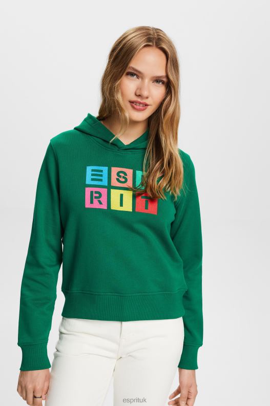Esprit Embroidered logo hoodie, organic cotton Women Dark Green Sweatshirts & Hoodies P0D0X10 - Image 1
