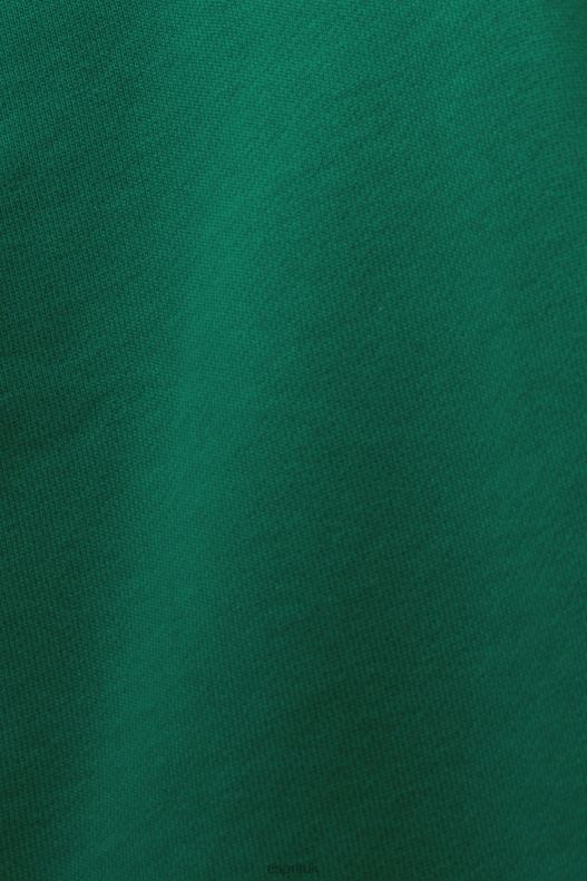Esprit Embroidered logo hoodie, organic cotton Women Dark Green Sweatshirts & Hoodies P0D0X8 - Image 4