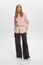 Esprit Embroidered logo hoodie, organic cotton Women Old Pink Sweatshirts & Hoodies P0D0X9 - Image 2
