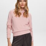 Esprit Embroidered logo hoodie, organic cotton Women Old Pink Sweatshirts & Hoodies P0D0X9