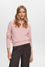 Esprit Embroidered logo hoodie, organic cotton Women Old Pink Sweatshirts & Hoodies P0D0X9
