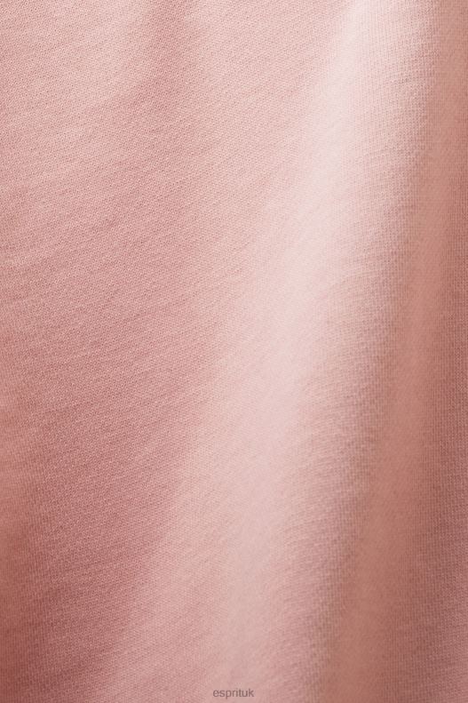 Esprit Embroidered logo hoodie, organic cotton Women Old Pink Sweatshirts & Hoodies P0D0X9 - Image 4