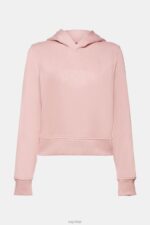 Esprit Embroidered logo hoodie, organic cotton Women Old Pink Sweatshirts & Hoodies P0D0X9 - Image 5