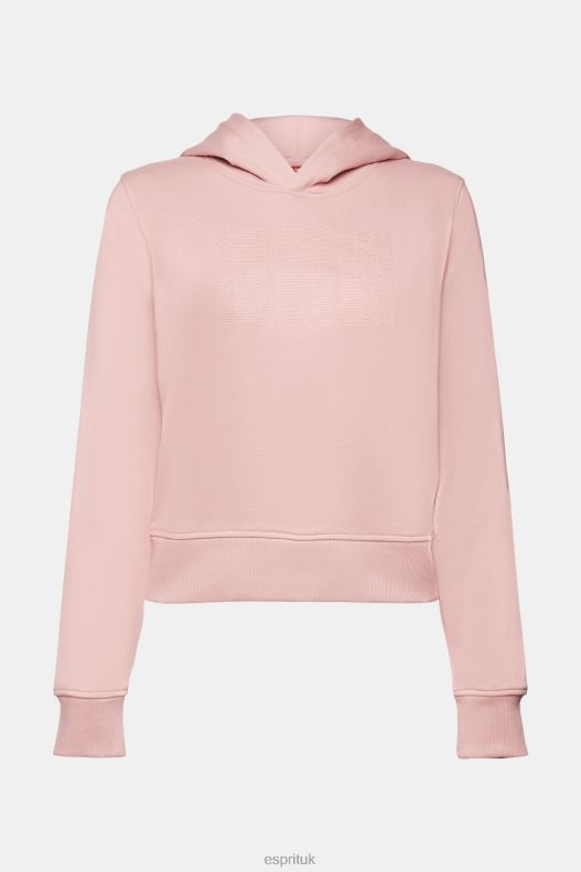 Esprit Embroidered logo hoodie, organic cotton Women Old Pink Sweatshirts & Hoodies P0D0X9 - Image 5