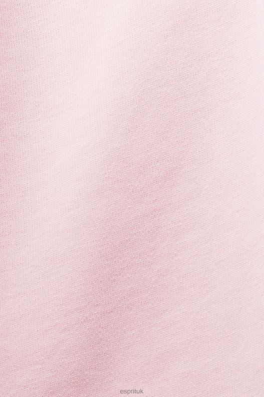Esprit Embroidered logo hoodie, organic cotton Women Pastel Pink Sweatshirts & Hoodies P0D0X11 - Image 4