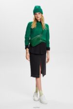 Esprit Embroidered logo sweatshirt, organic cotton Women Dark Green Sweatshirts & Hoodies P0D0X12 - Image 2
