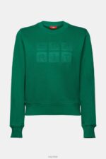 Esprit Embroidered logo sweatshirt, organic cotton Women Dark Green Sweatshirts & Hoodies P0D0X12 - Image 5