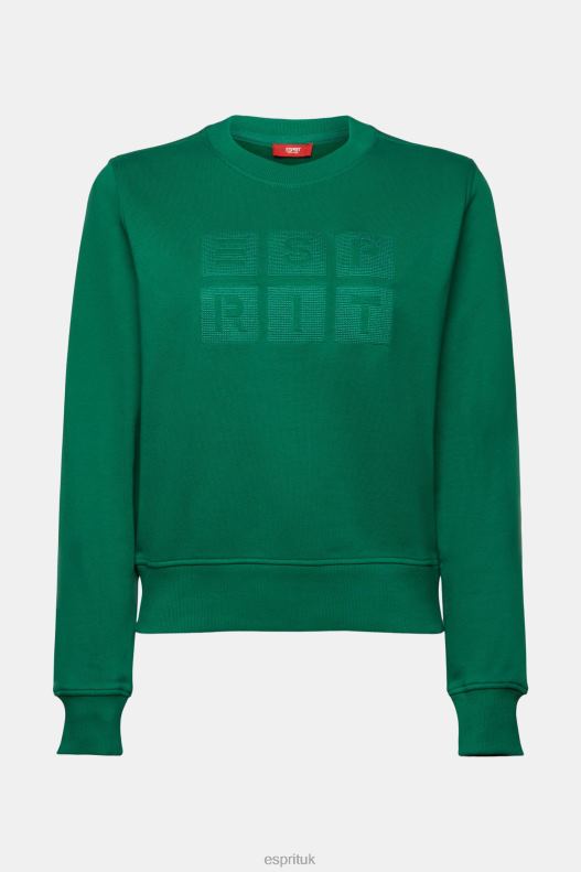Esprit Embroidered logo sweatshirt, organic cotton Women Dark Green Sweatshirts & Hoodies P0D0X12 - Image 5