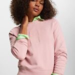 Esprit Embroidered logo sweatshirt, organic cotton Women Old Pink Sweatshirts & Hoodies P0D0X13