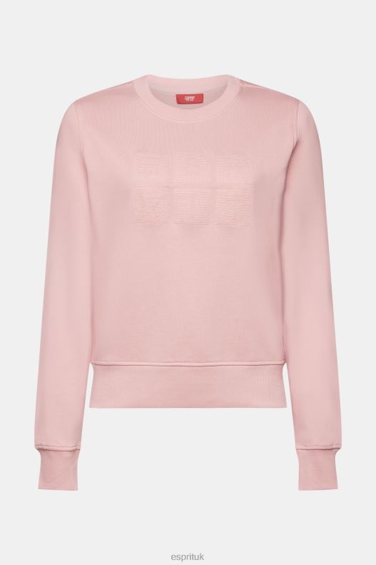Esprit Embroidered logo sweatshirt, organic cotton Women Old Pink Sweatshirts & Hoodies P0D0X13 - Image 5