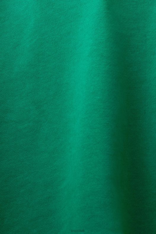 Esprit Embroidered logo t-shirt, 100% cotton Women Dark Green T-Shirts P0D0X15 - Image 4