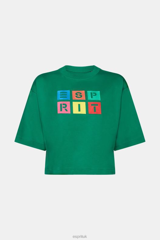 Esprit Embroidered logo t-shirt, 100% cotton Women Dark Green T-Shirts P0D0X15 - Image 5