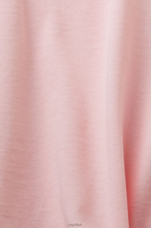 Esprit Embroidered logo t-shirt, 100% cotton Women Pastel Pink T-Shirts P0D0X16 - Image 4