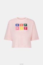 Esprit Embroidered logo t-shirt, 100% cotton Women Pastel Pink T-Shirts P0D0X16 - Image 5