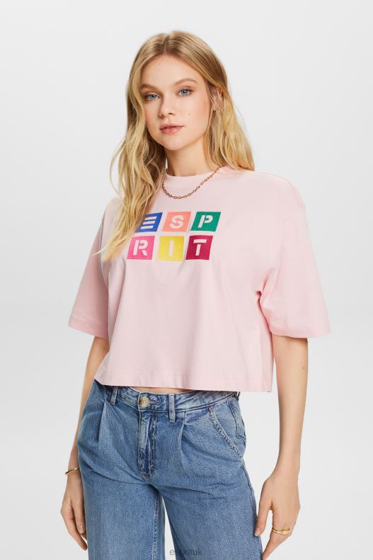 Esprit Embroidered logo t-shirt, 100% cotton Women Pastel Pink T-Shirts P0D0X16 - Image 1
