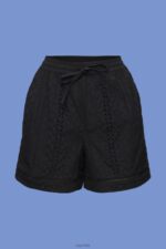 Esprit Embroidered shorts, LENZING ECOVERO Women Black Shorts P0D0X210 - Image 5