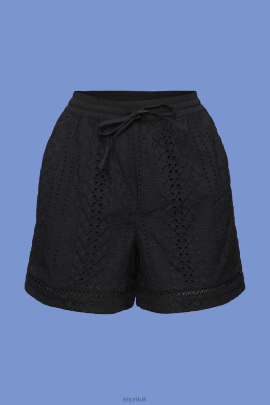 Esprit Embroidered shorts, LENZING ECOVERO Women Black Shorts P0D0X210 - Image 5