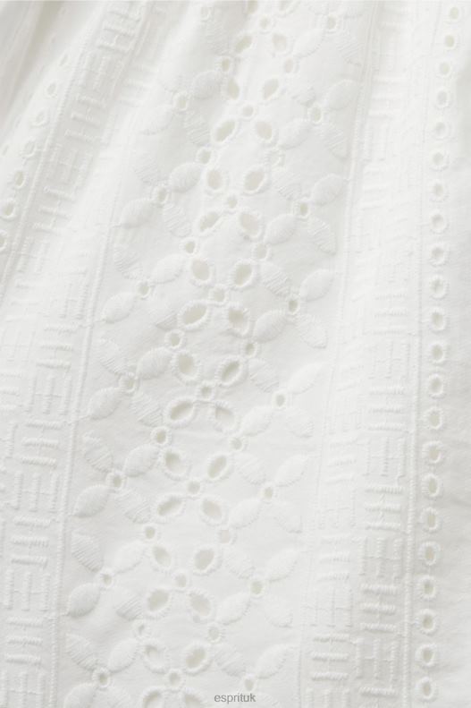 Esprit Embroidered shorts, LENZING ECOVERO Women White Shorts P0D0X211 - Image 4