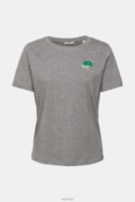 Esprit Embroidered t-shirt Women Medium Grey T-Shirts P0D0X528 - Image 5