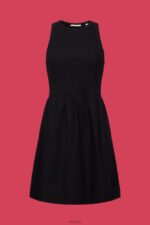 Esprit Fabric mix mini dress Women Black Dresses P0D0X69 - Image 5