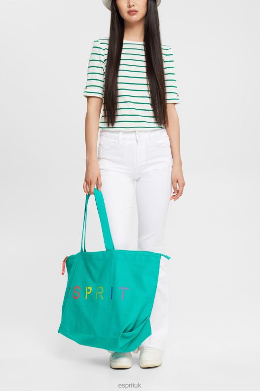 Esprit Fashion stripe t-shirt Women Emerald Green T-Shirts P0D0X519 - Image 2