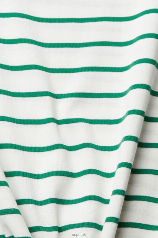 Esprit Fashion stripe t-shirt Women Emerald Green T-Shirts P0D0X519 - Image 4