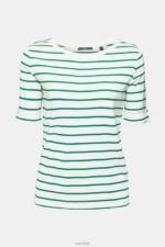 Esprit Fashion stripe t-shirt Women Emerald Green T-Shirts P0D0X519 - Image 5