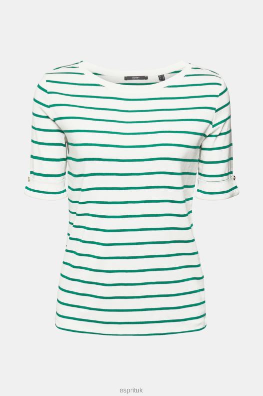 Esprit Fashion stripe t-shirt Women Emerald Green T-Shirts P0D0X519 - Image 5
