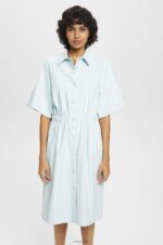Esprit Faux leather shirt dress Women Light Aqua Green Dresses P0D0X295