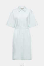 Esprit Faux leather shirt dress Women Light Aqua Green Dresses P0D0X295 - Image 5