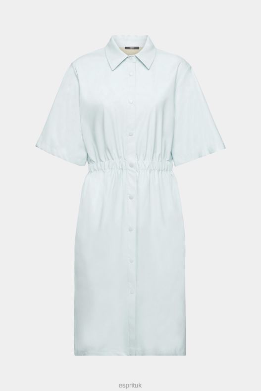 Esprit Faux leather shirt dress Women Light Aqua Green Dresses P0D0X295 - Image 5