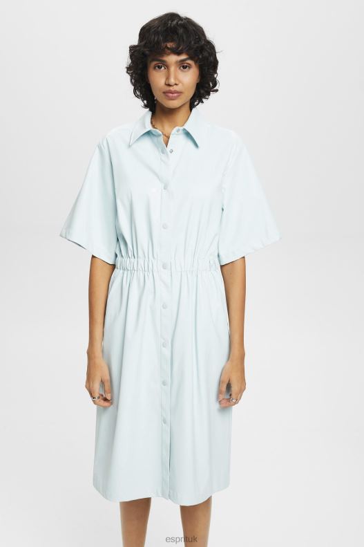 Esprit Faux leather shirt dress Women Light Aqua Green Dresses P0D0X295 - Image 1